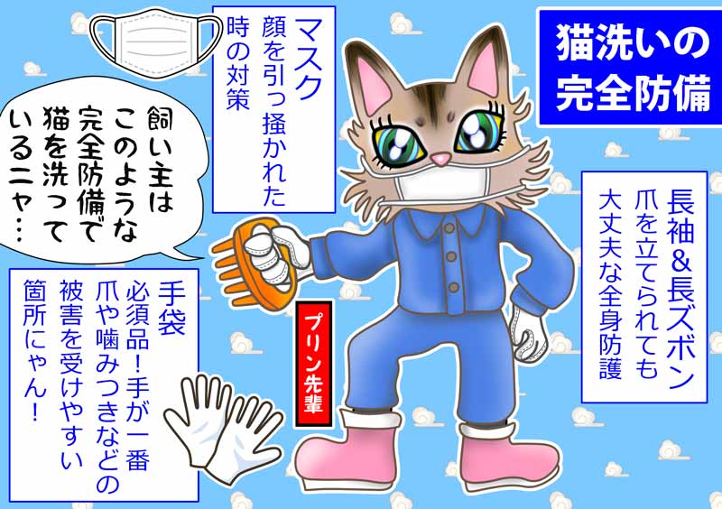 03-猫洗いの完全防備